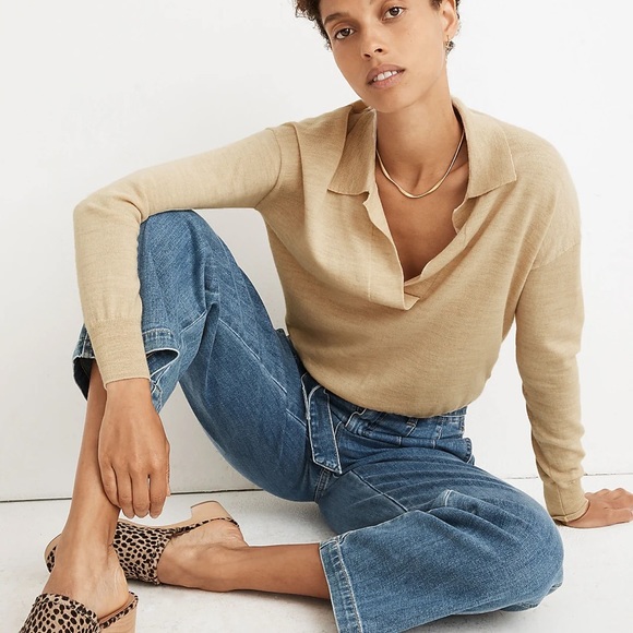 Madewell Polo Sweater Merino Wool - Picture 2 of 8